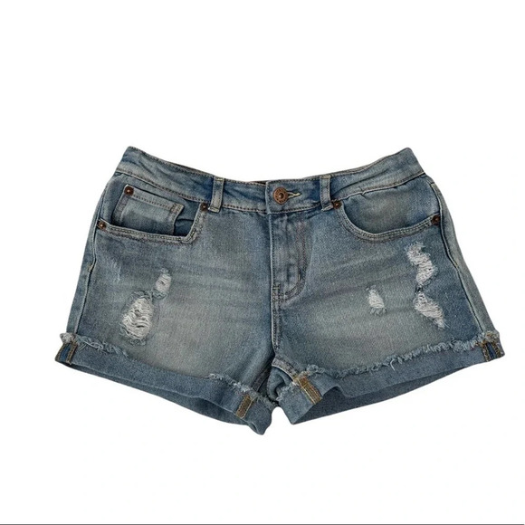 Lucky Brand Girls Riley Distressed Jean Shorts Size 14 - Picture 1 of 5